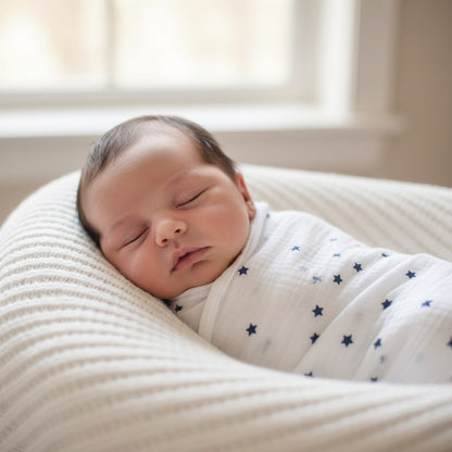 Muslin Swaddle Navy Stars