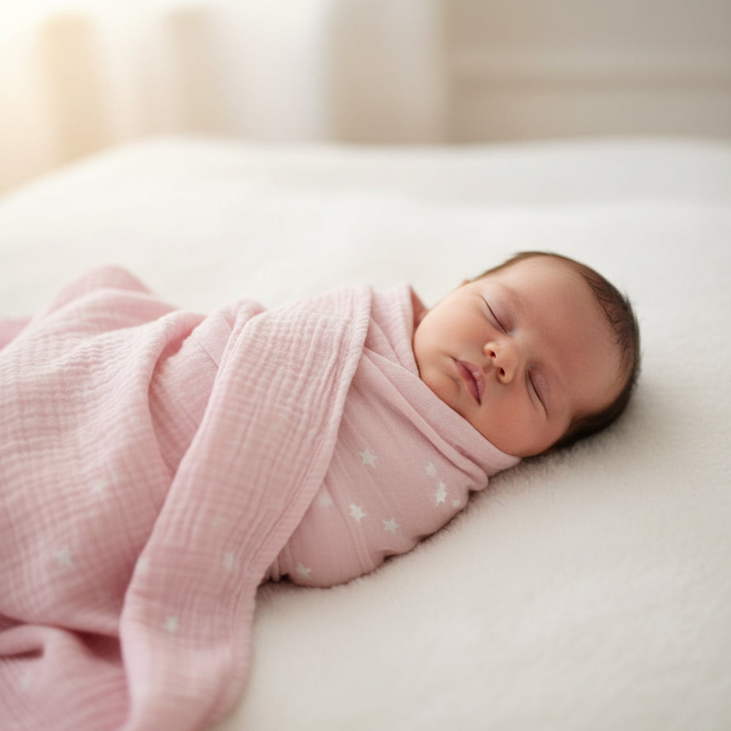 Muslin Swaddle Starry Night Pink -FEB 2026