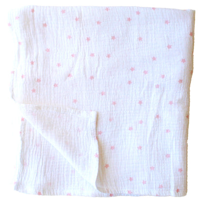 Muslin Swaddle Pink Stars