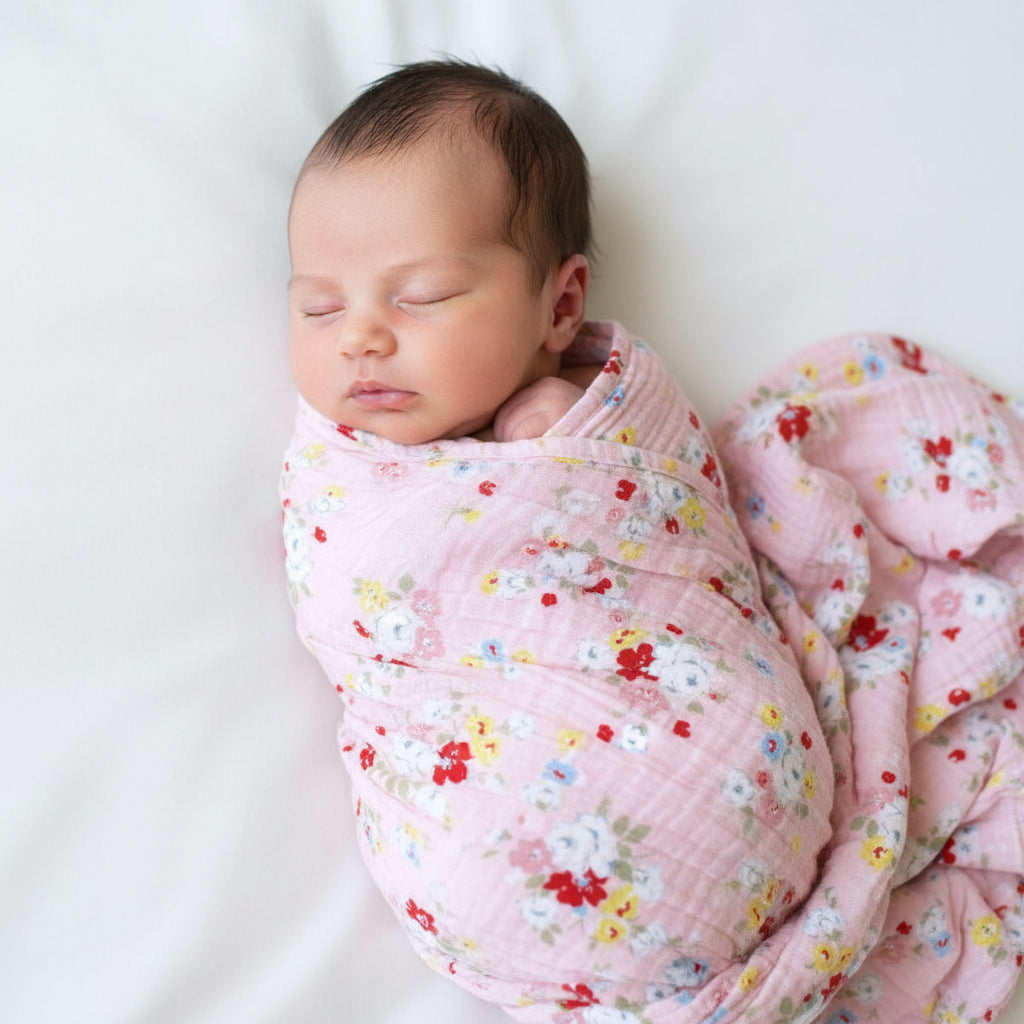 Muslin Swaddle Vintage Rose