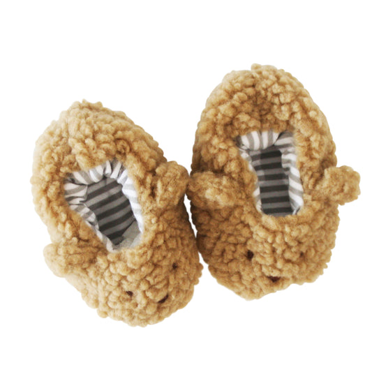 Sherpa Bear Booties Caramel 0-6mths