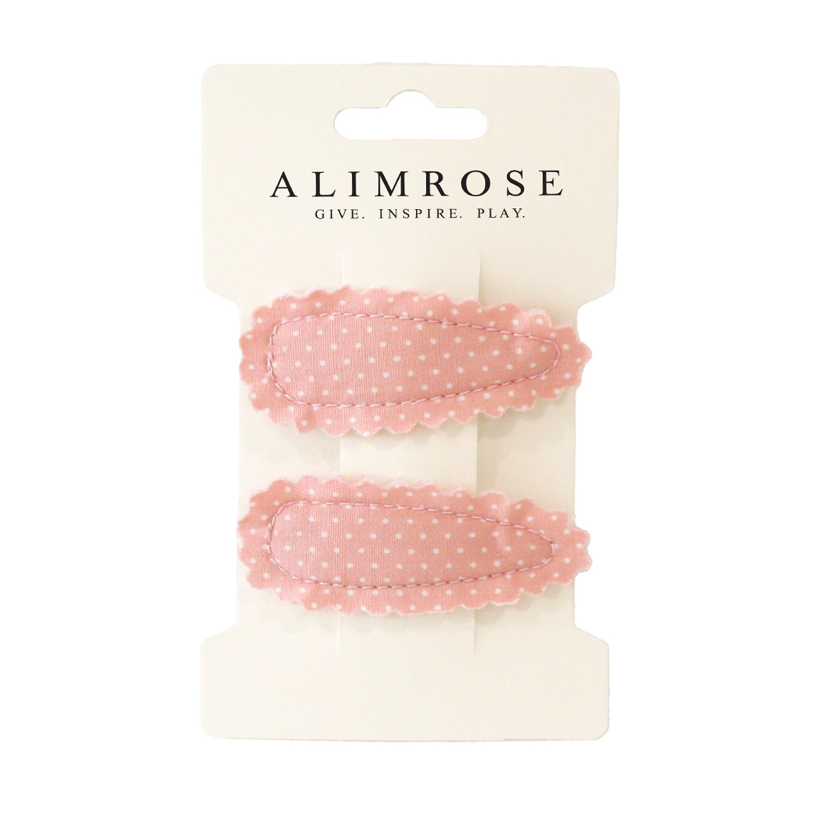 Hair Clip Set Pink White Spot