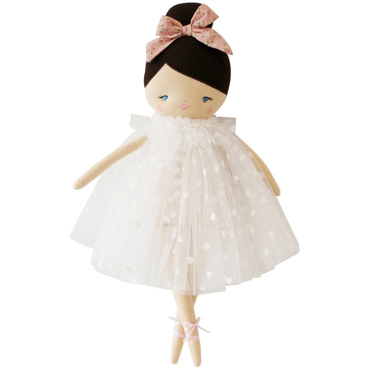 Mia Doll 44cm White Flocked Heart Tulle - JUNE