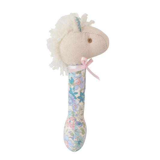Horse Stick Rattle Lilly Blue
