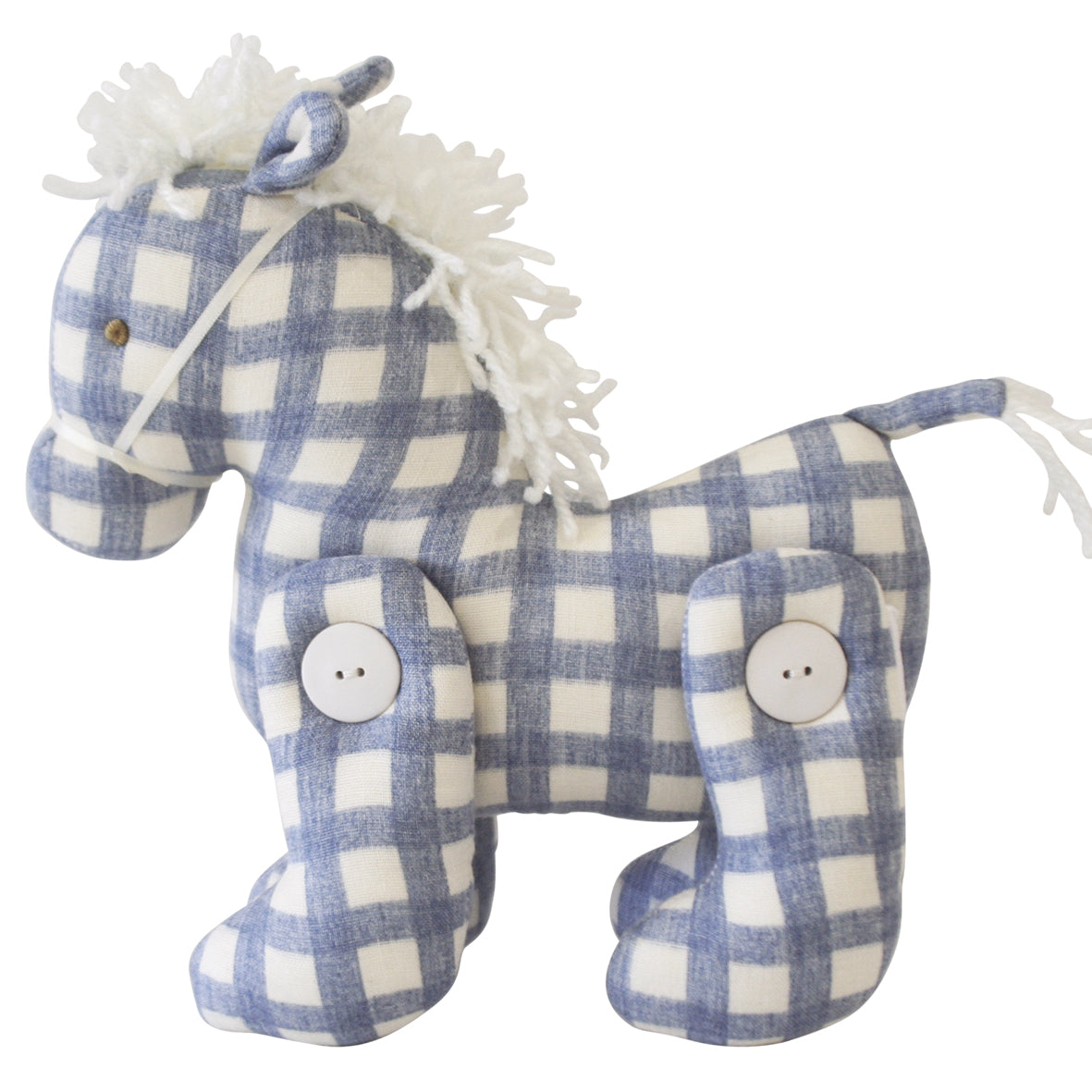 Jointed Pony 22cm Chambray Check - JUNE