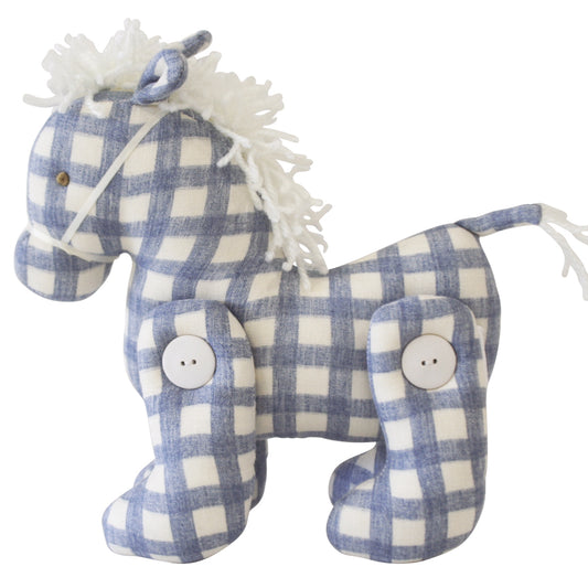 Jointed Pony 22cm Chambray Check - JUNE