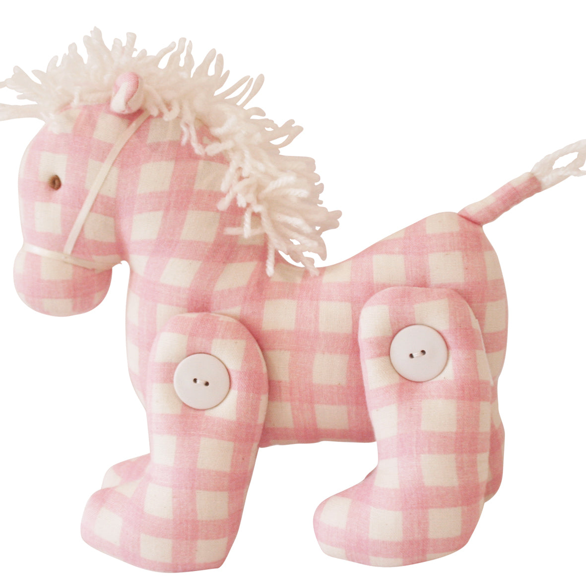 Jointed Pony 22cm Pink Check - JUNE