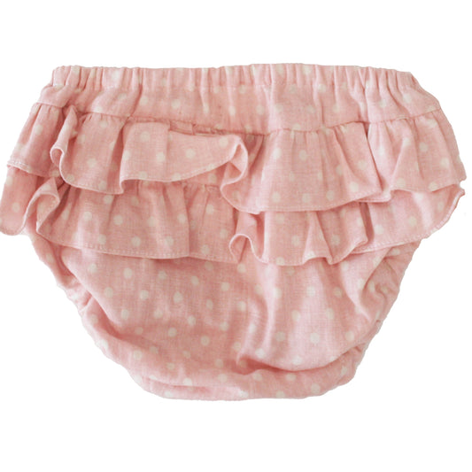 Ruffle Nappy Cover Pink White Spot Size SMALL