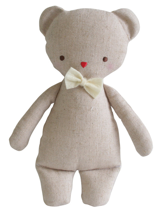 Linen Mini Rattle 18cm Bear