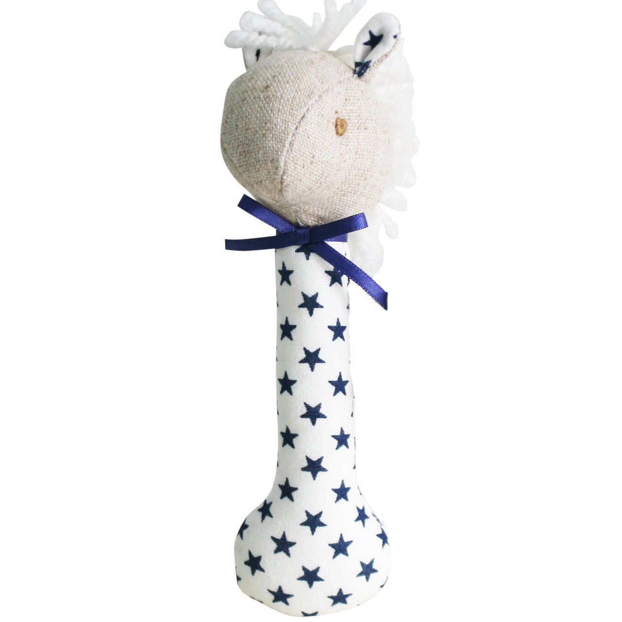 Horse Stick Rattle White Navy Star *JULY*