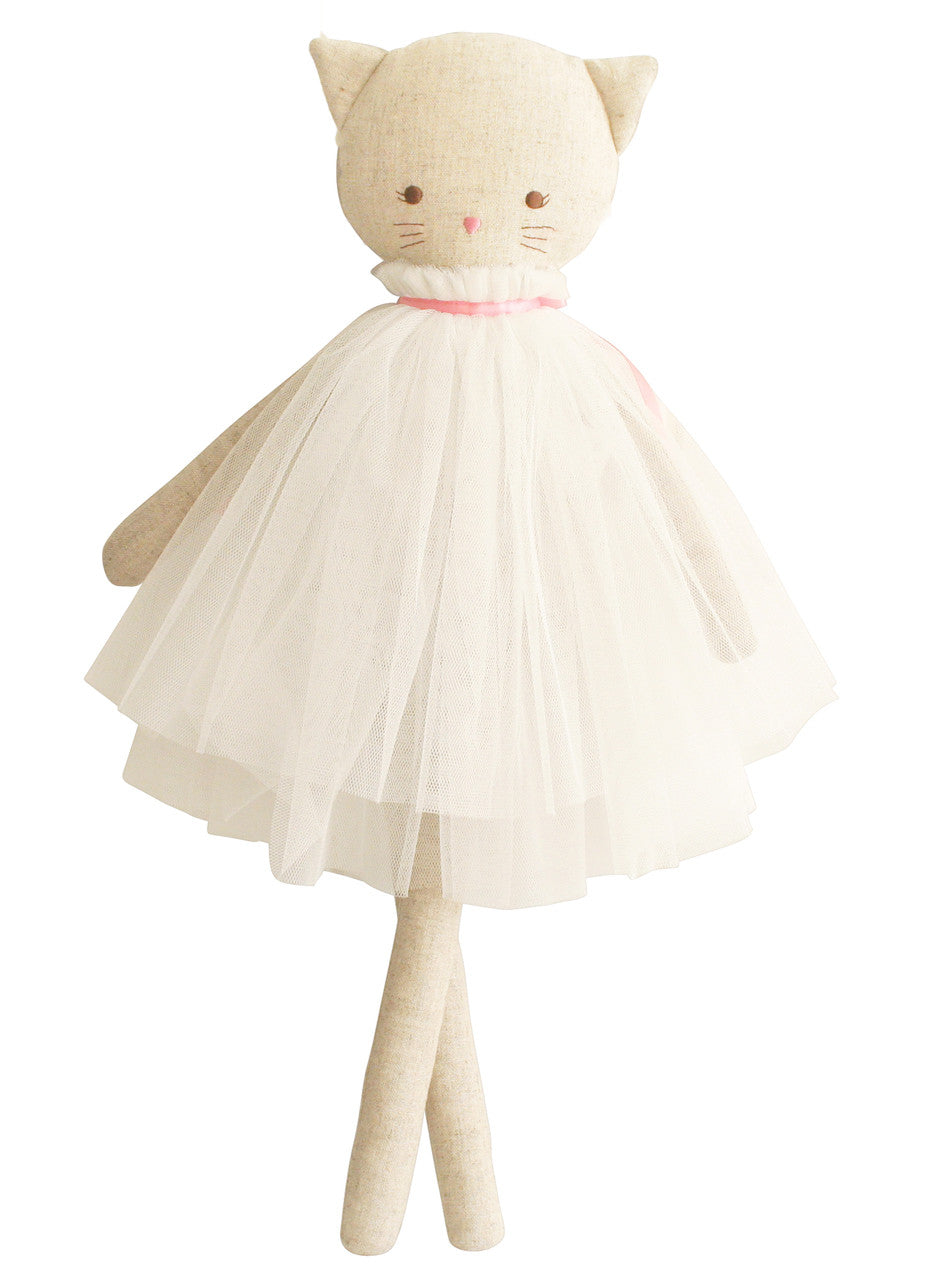 Aurelie Linen Cat Doll 48cm Ivory