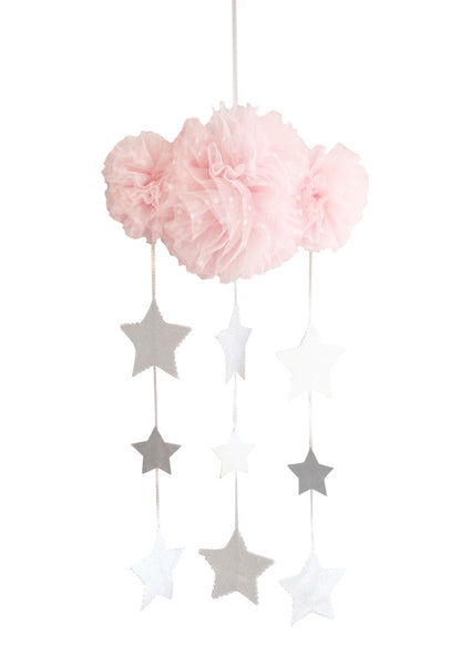 Tulle Cloud Mobile - Pale Pink & Silver