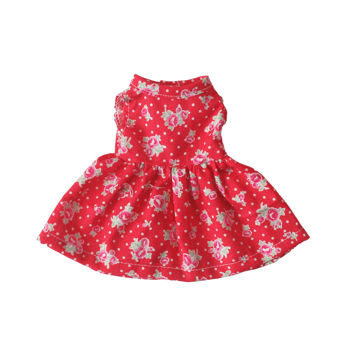 Small Doll Dress (20-28cm) Red Floral